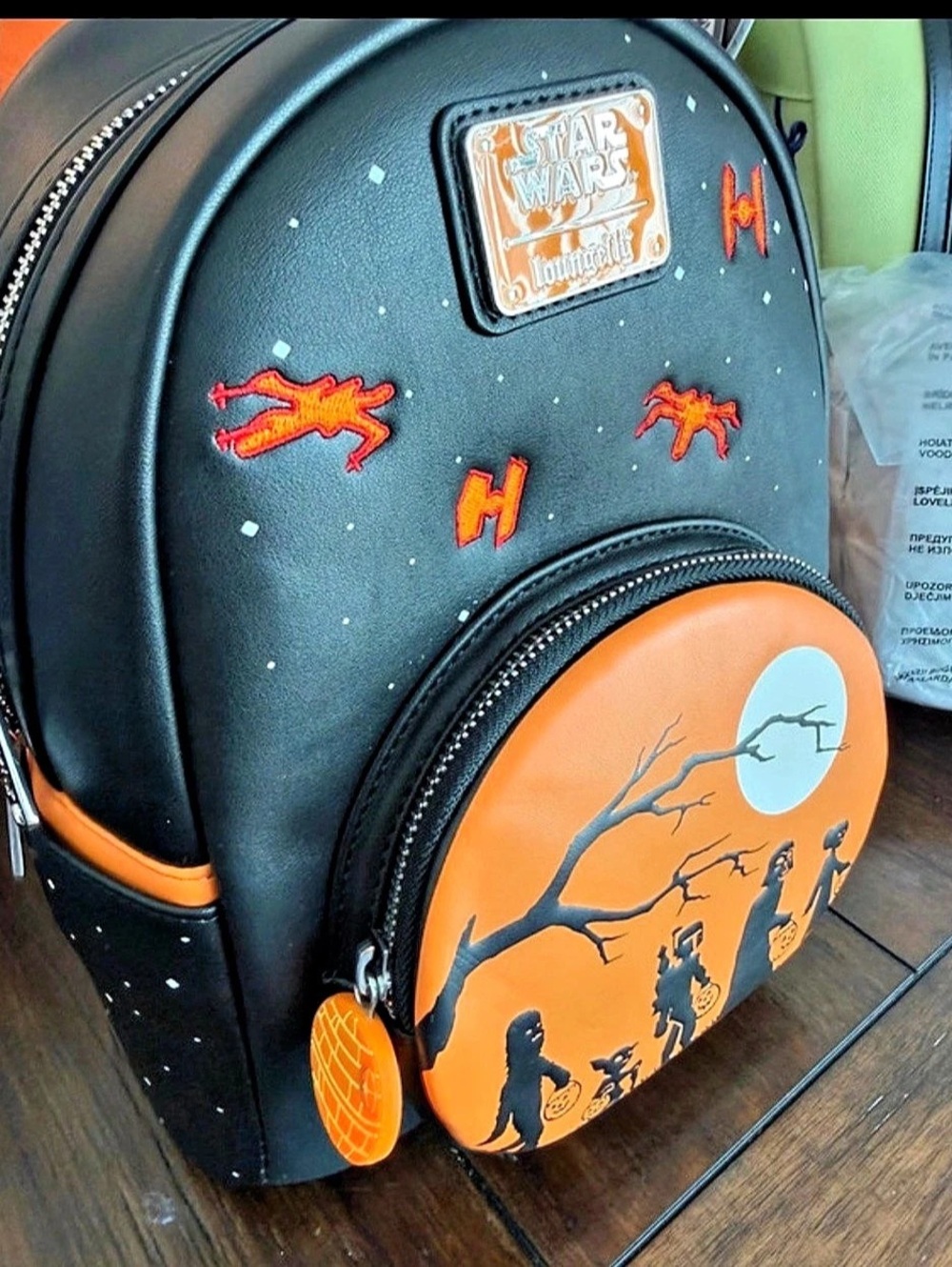 Loungefly Star Wars Halloween Ghou-lactic Backpack Black & Orange NWT